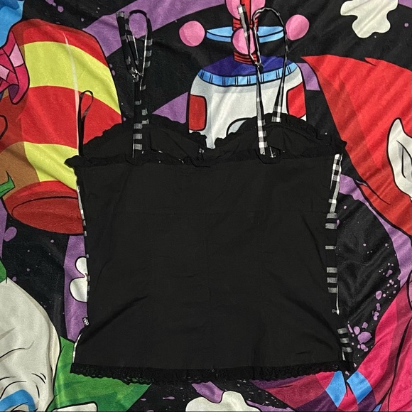 🕷 Tripp/Royal Bones Black & White Corset~Lace Up Sides~Like New~XL🕷 - Picture 2 of 3